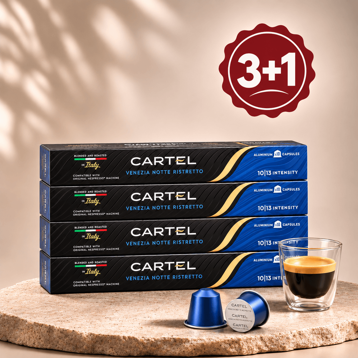 Промо пакет 3+1 Venezia Notte Ristretto Капсули - съвместими с Nespresso® original